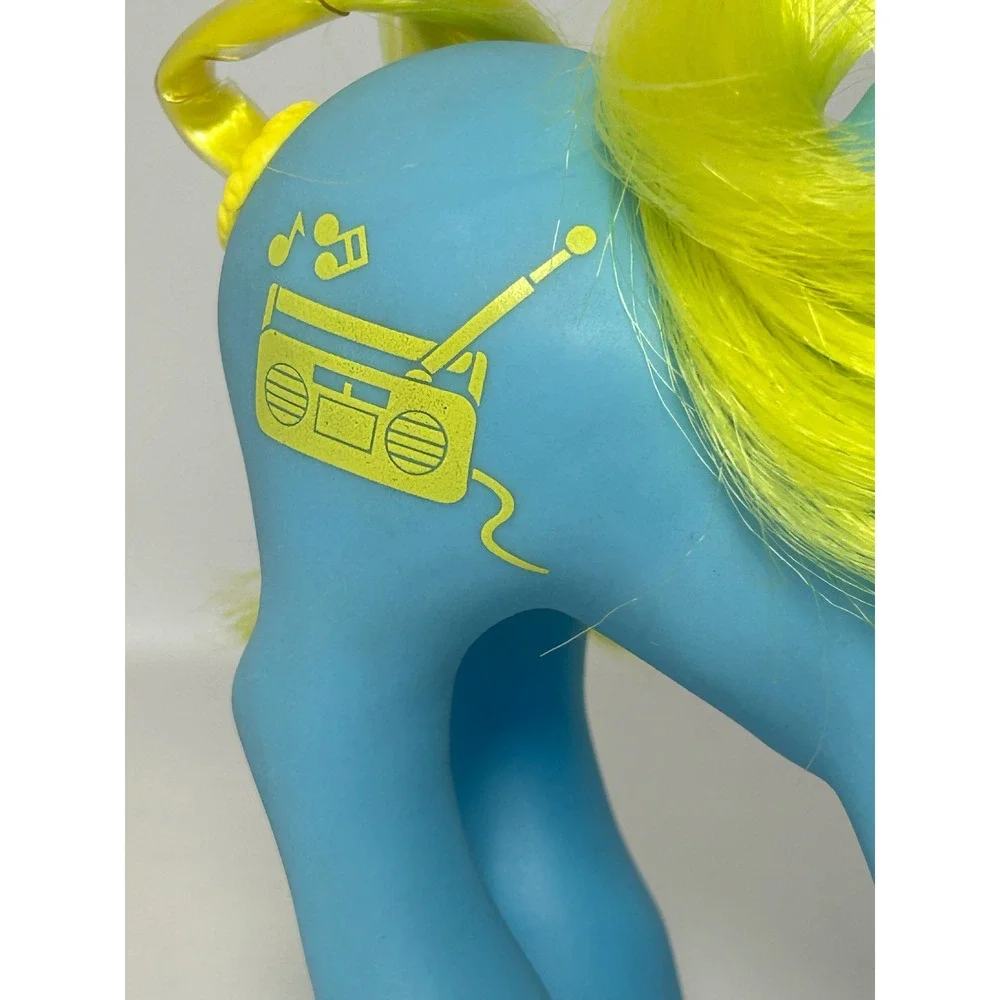 Vintage MLP G1 DJ Unicorn Blue Yellow‎ Boombox Hasbro 1984 Dance N' Prance